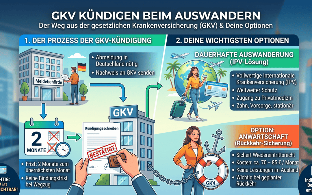 GKV kündigen beim Auswandern