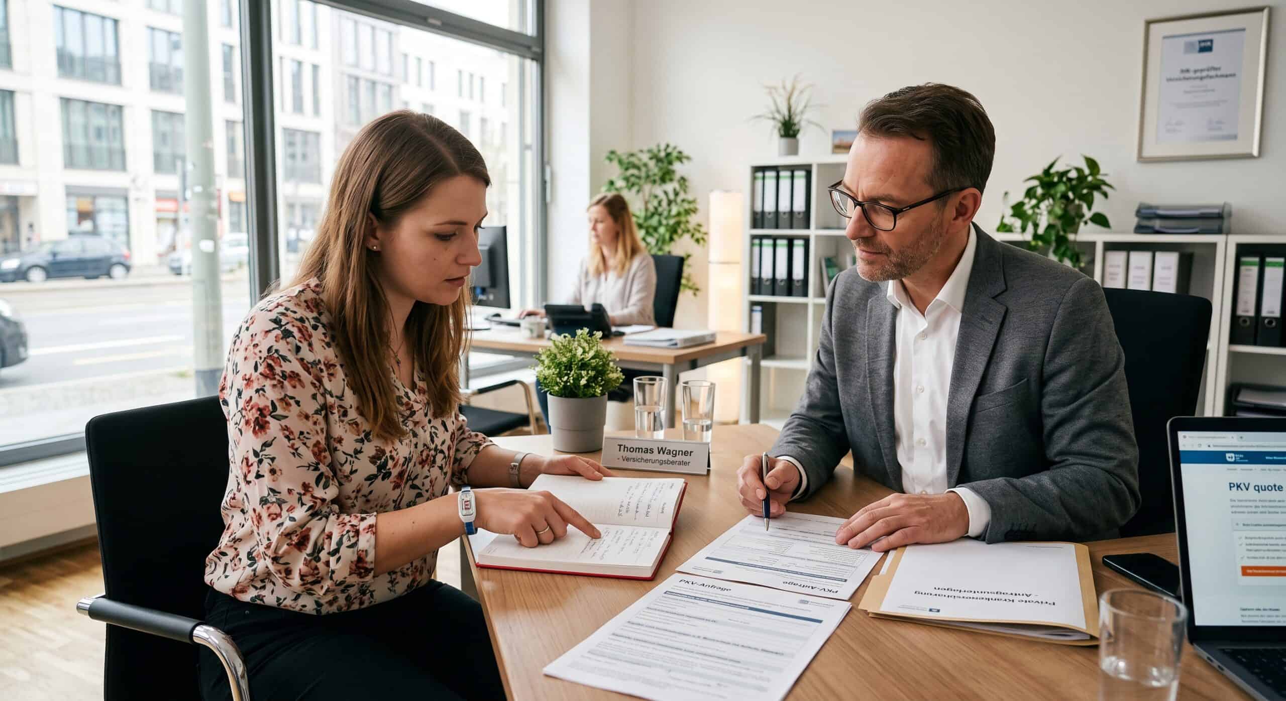 Beratungsgespräch zum Umgang mit Vorerkrankungen bei der Gesundheitsprüfung